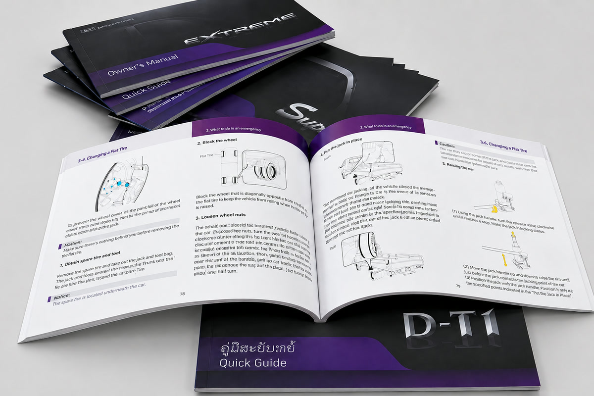 DAEHAN owner's manual, quick guide and technical illustration spread