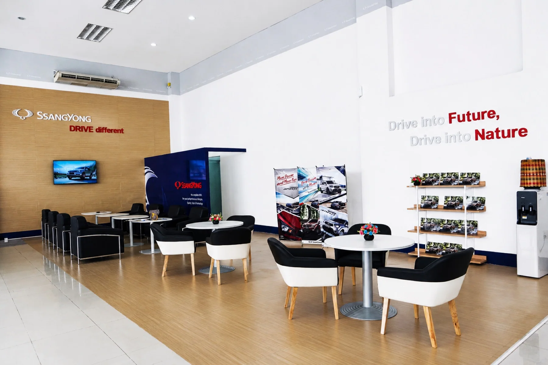 Actual completed SsangYong consultation lounge in Vientiane